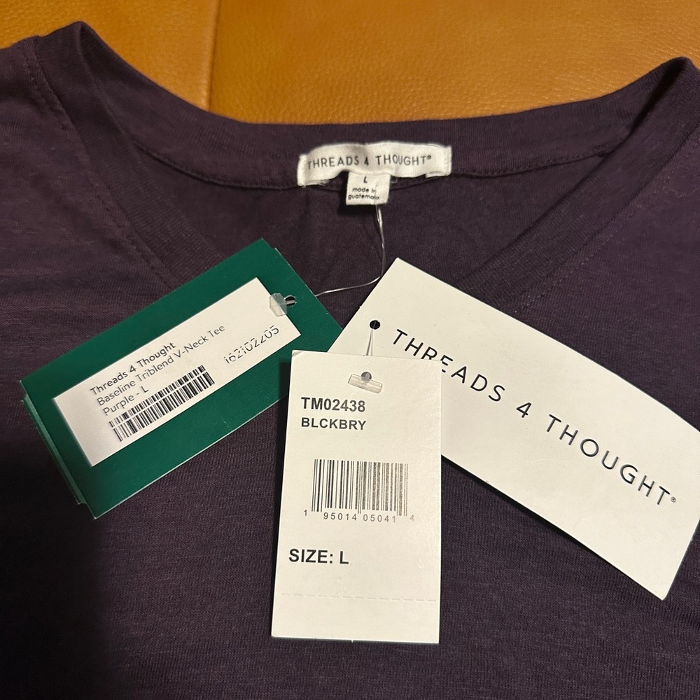 Mens tshirt (purple) (large) (threads 4 thought) (new)